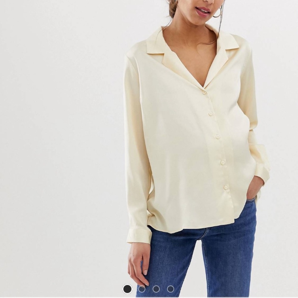 Silk maternity blouse